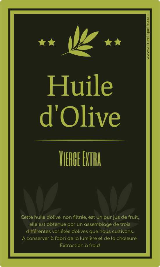 Création et impression de vos étiquettes huile d olives personnalisées